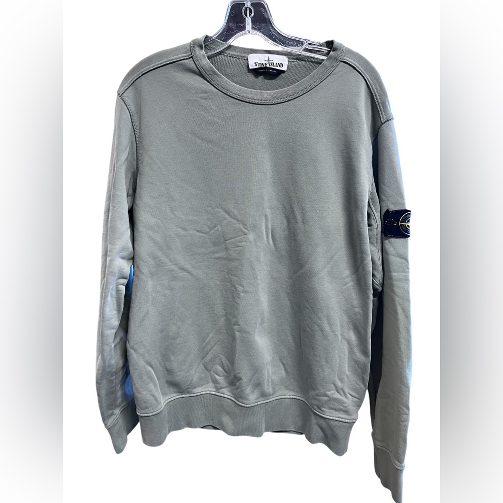 Stone Island Men's Crewneck Sweatshirt, sage gray color